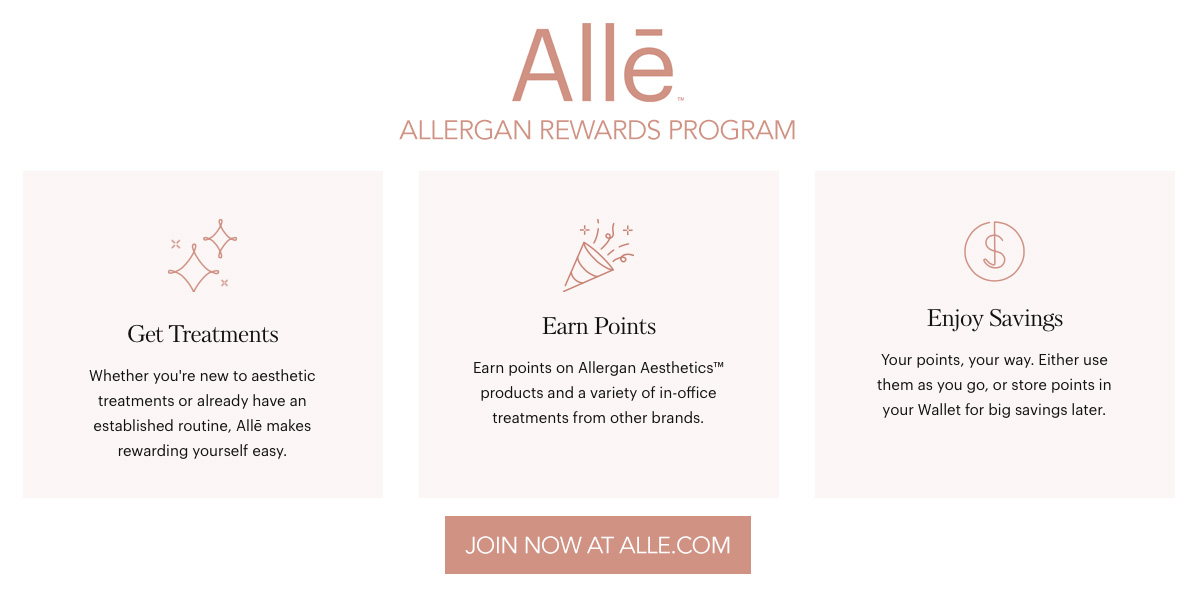 1 alle allergan rewards program botox points